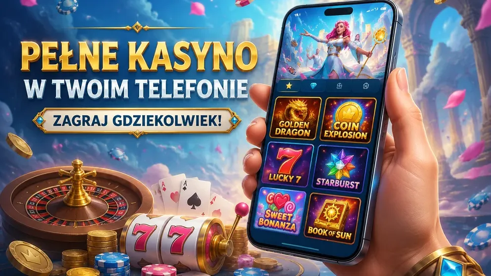 smartfon z ekranem gry kasynowej w ręku