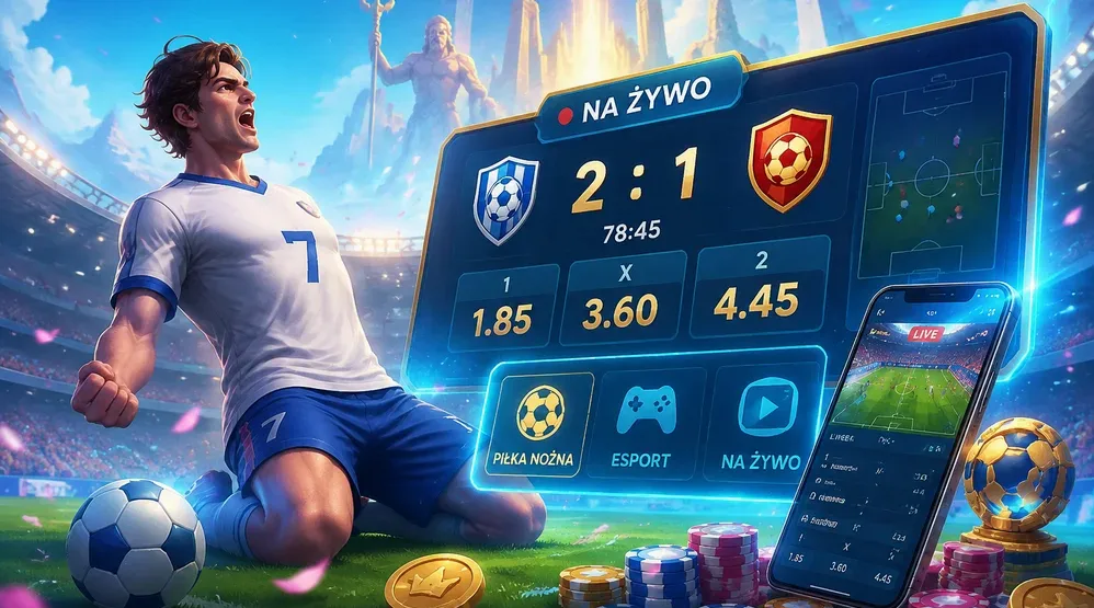 stadion piłkarski z ekranem wyników live betting